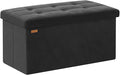 Folding Storage Ottoman, Velvet Storage Bench, Removable Divider, by Liveinacomfortablehome