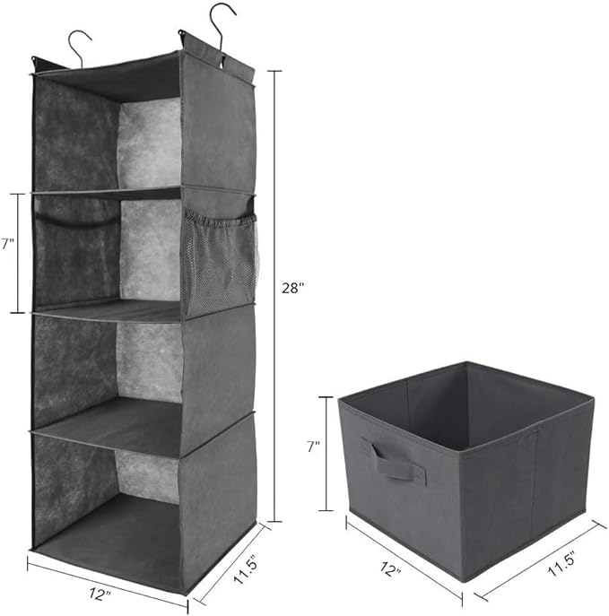 MAX Houser 4-Shelf Hanging Closet Organizer, Space Saver, Cloth Hanging Shelves - Image 2