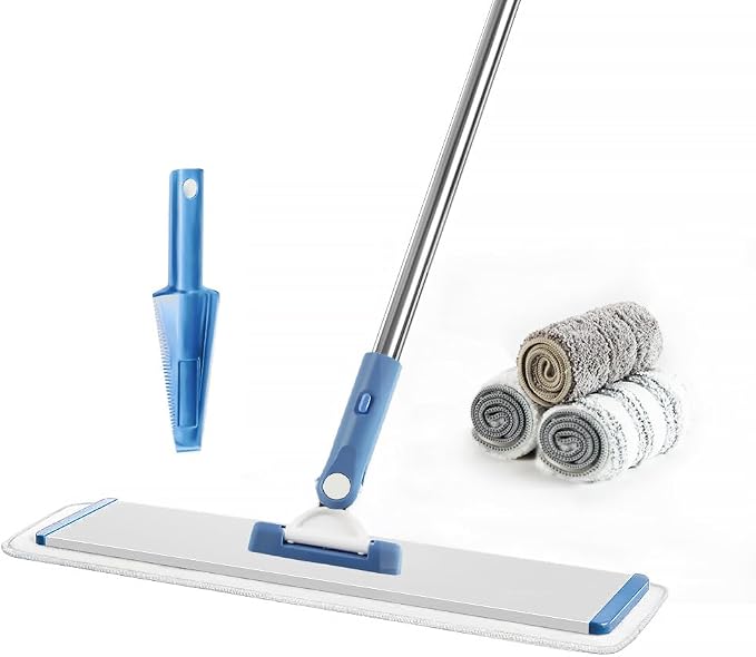CQT Commercial Flat Microfiber Floor Mop Cleaning System 18" Inch Wet Dry and by CQT-HOMEUSA