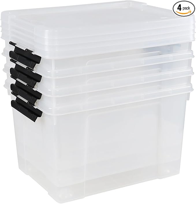 34 L Clear Plastic Storage Bins Box by Knifefish