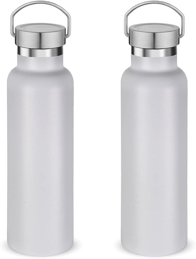 Neihepal 20 oz Insulated Water Bottles Bulk 2 Pack, Stainless Steel Double Wall by Neihepal