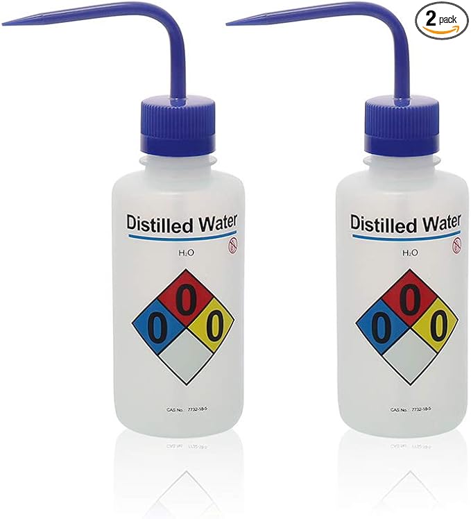 2pcs of Safety Wash Bottles, Vol.500ml 17oz, Distilled Water Wash Bottle by LabvidaScientificCoLtd