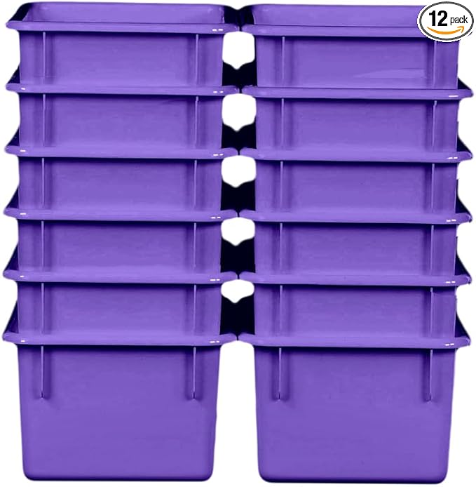 Wood Designs Cubby Storage Bin, Heavy Duty Plastic Containers by Unknown