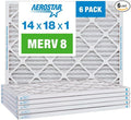 Aerostar 14x18x1 MERV 8 Pleated Air Filter, AC Furnace Air Filter, 6 Pack by AirFiltersDelivered
