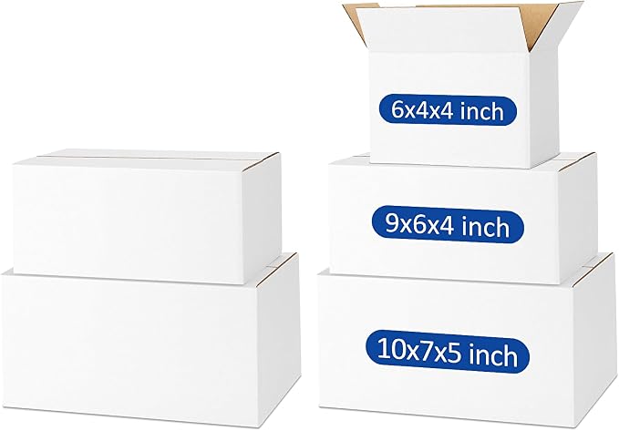 Assorted-Sizes-Shipping-Boxes-45-Pack: 6x4x4 & 9x6x4 & 10x7x5 by POEVER