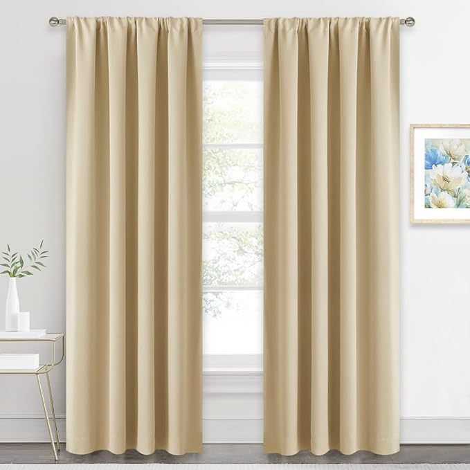 RYB HOME Blackout Curtains for Living Room, Large Window Shades for Bay Window by RYBHOME