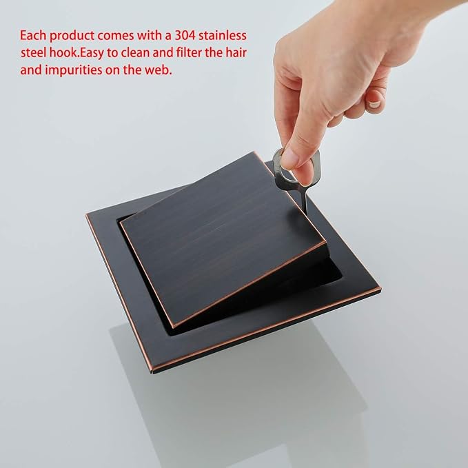 RANDOM Oil Rubbed Bronze Shower Drain Square - Image 4