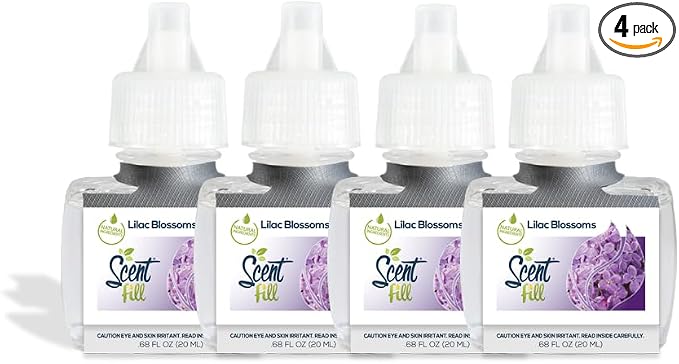 Scent Fill Lilac Blossoms Plug in Air Freshener, 4 Scented Oil Refills by ScentFill