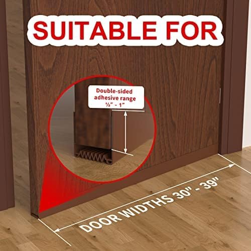 Door Draft Stopper, 39” Length Cuttable Weather Stripping Door Seal, Strong - Image 5