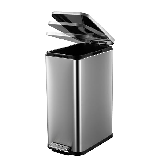 13.2 Gallon / 50L Kitchen Trash Can, Slim Stainless Steel Garbage Can - Image 4