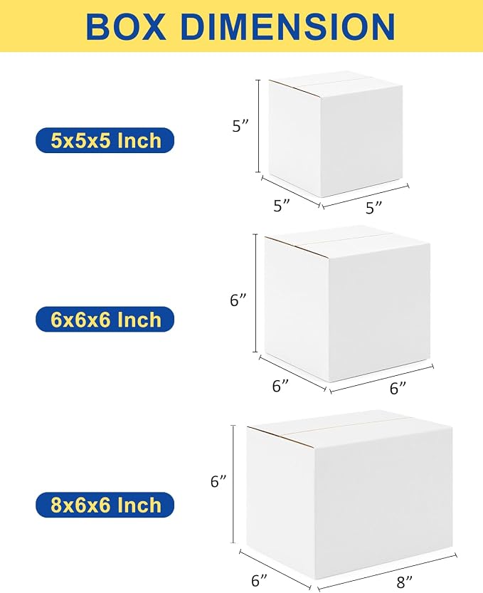 Assorted-Sizes-Shipping-Boxes-45-Pack: 5x5x5 & 6x6x6 & 8x6x6 - Image 3