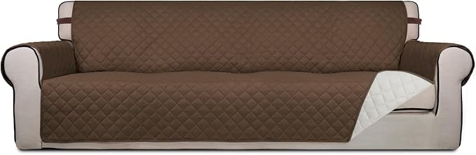 PureFit Reversible Quilted Sofa Cover, Water Resistant Slipcover Furniture by PureFit