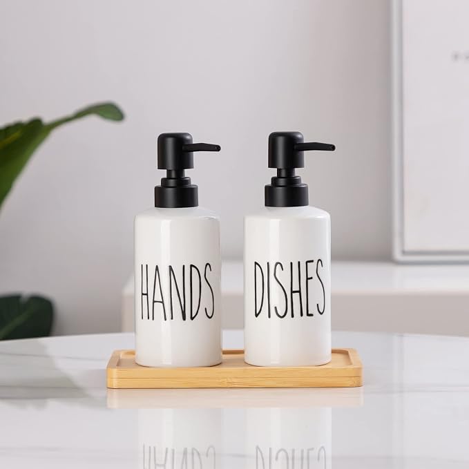 FE Dish Soap Dispenser for Kitchen, 10oz Ceramic Soap Dispenserr for Bathroom - Image 6