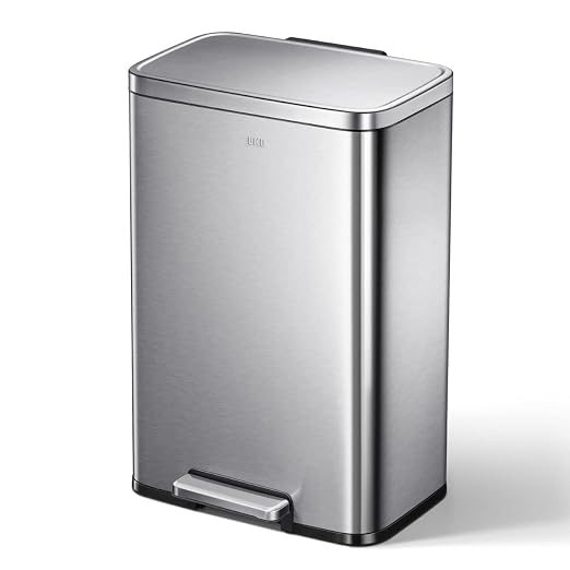 EKO Madison Brushed Stainless 50 Liter/13.2 Gallon Step Trash Can - Image 8