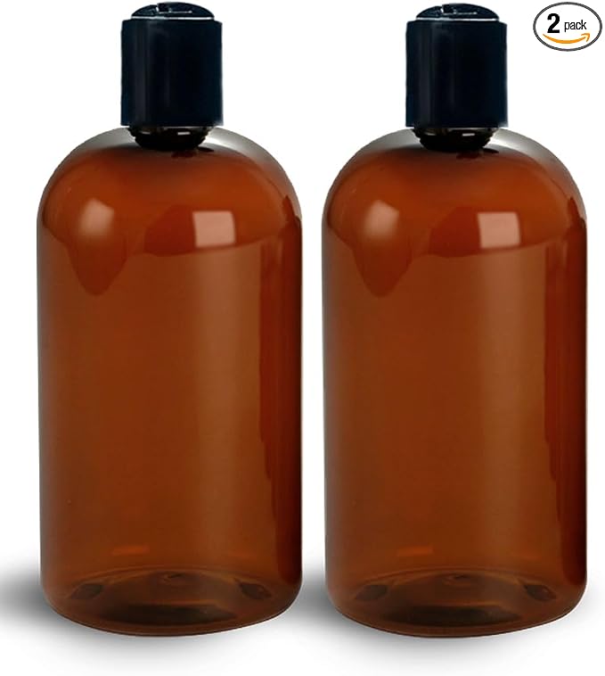 ljdeals 16 oz Amber Plastic Empty Bottles by ljdeals