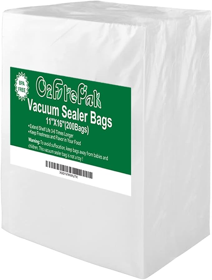 O2frepak 200 Gallon Size11" x 16" Vacuum Sealer Bags by O2frepak