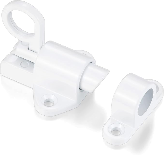 5 Packs Self-Closing Latches，White Spring Door Lock，Resilient Bolt Latch - Image 6