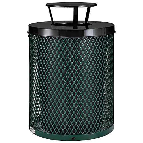 Global Industrial Outdoor Diamond Steel Trash Can - Image 5
