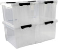 Ggbin 34 Quart Clear Lidded Storage Container Tote, Plastic Storage Box Bin by Ggbin