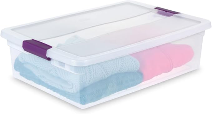 Sterilite 24-Pack ClearView Latch Box, Stackable Storage Organizer Bins - Image 7