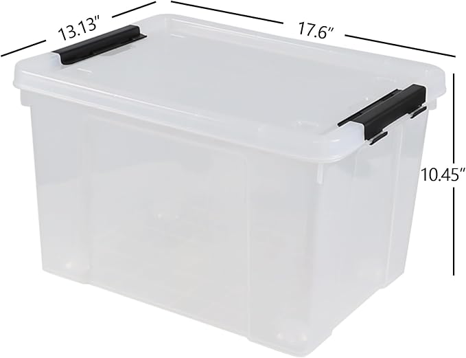 34 L Clear Plastic Storage Bins Box - Image 4