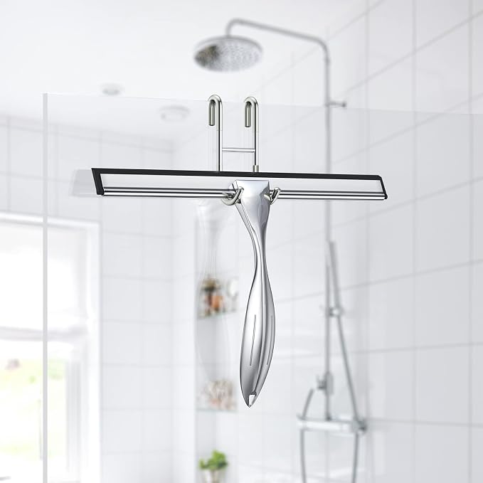 Shower Squeegee Set, 10-Inch Stainless Steel Squeegee - Image 4