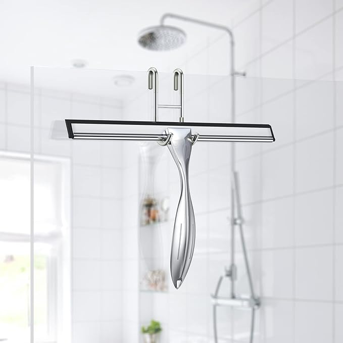 14-Inches Stainless Steel Shower Squeegee Set, Include Shower Door Hook - Image 4