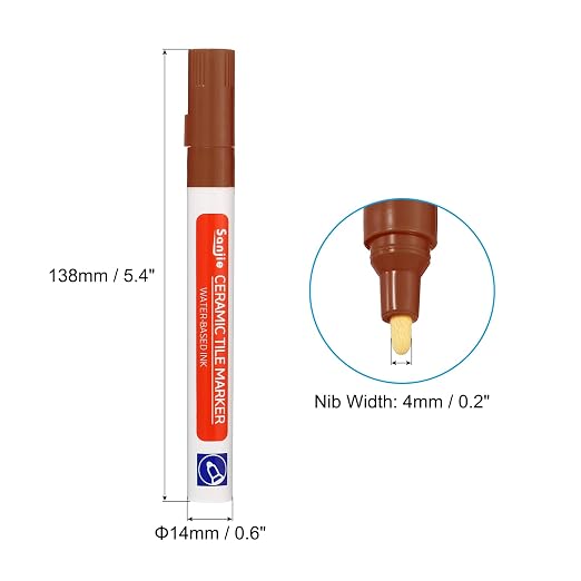 PATIKIL Grout Pen, 4 Pack Brown Tile Marker Waterproof Grout Sealer Pen Tile - Image 2