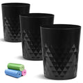 YGJT Small Trash Can, 3 Pack 1.8 Gallons Bathroom Trash Can, Slim Waste Basket by YGJT