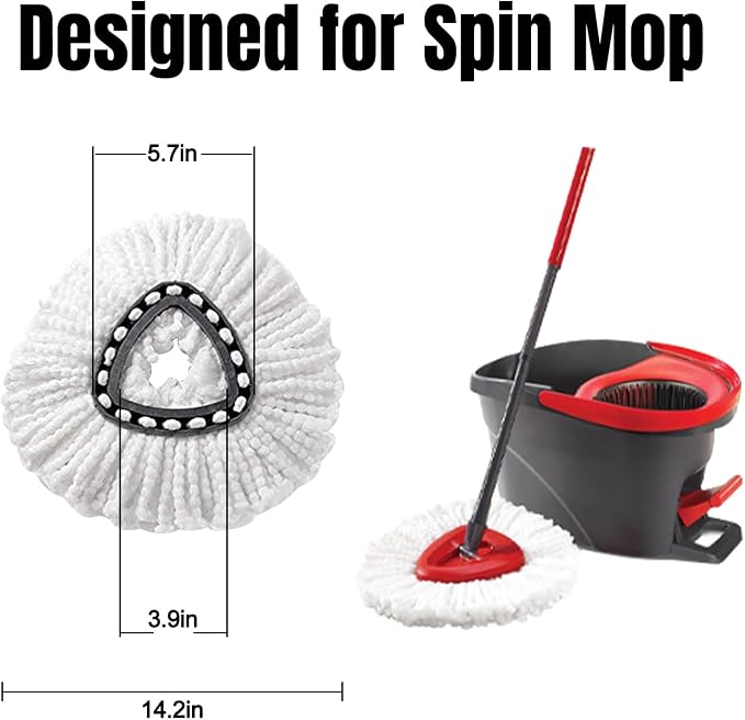12Pcs Spin Mop Replacement Heads, Easy Cleaning Spin Mop Heads, Deep Clean - Image 2