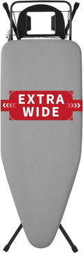 Extra Wide Full Size Ironing Board 57" L X18 W, Foldable Adjustable Iron Board by BKTD
