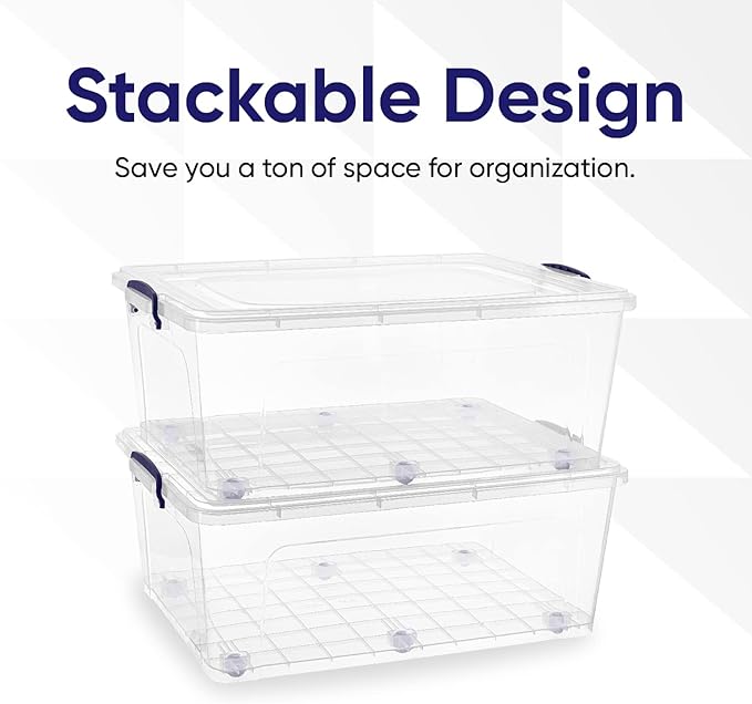 Superio Storage Bins with Lids, Stackable Totes, BPA Free, Odor Free, Organizer - Image 7