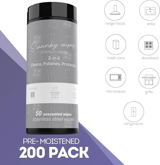 Swanky Stainless Steel Cleaner Wipes - Image 2
