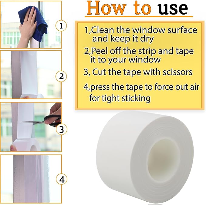 Window Insulation for Winter Weather Sealing Tape 2 Inch x 50 Yards Weather - Image 4
