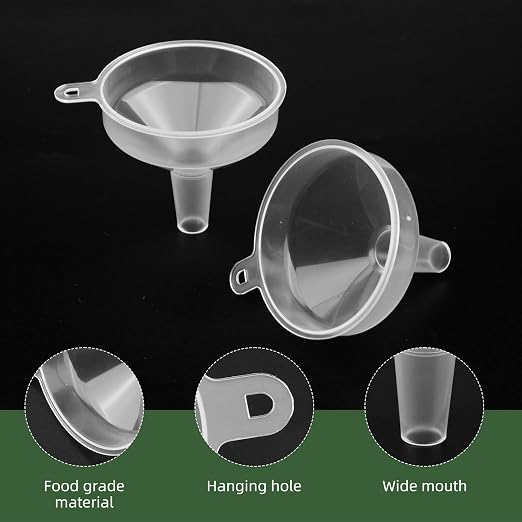 8PCS Mini Clear Funnels for Filling Bottle, Kitchen Small Funnel/Plastic Funnel - Image 4