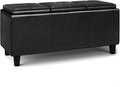 SIMPLIHOME Avalon 42 inch Wide Contemporary Rectangle Tray Storage Ottoman by SimpliHome