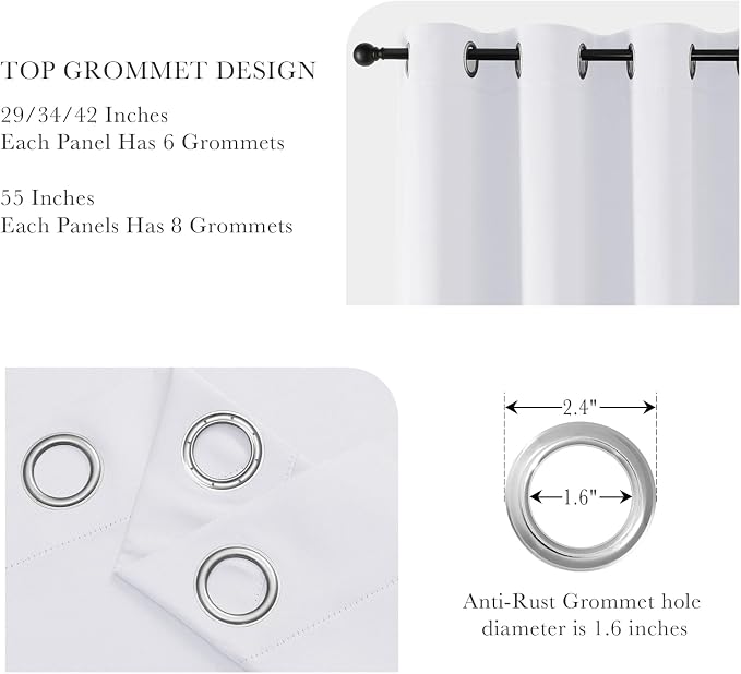 PONY DANCE Pure White Room Darkening Curtains - Image 5