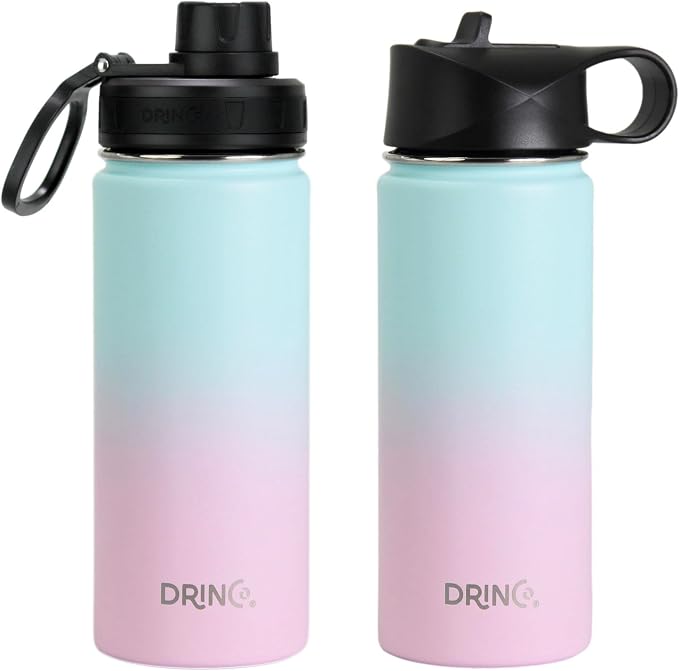 DRINCO Stainless Steel Water Bottle Spout Lid Vacuum Insulated Double Wall - Image 3