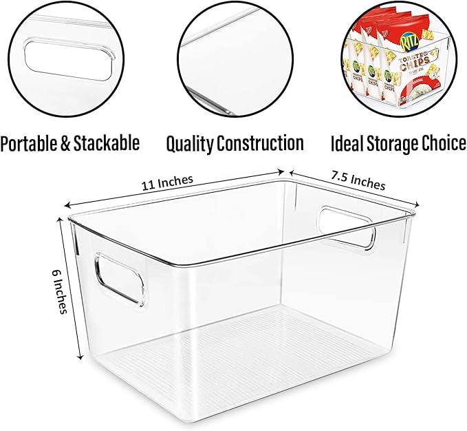 Clear Plastic Storage Bins, Pantry Organizers and Storage or Kitchen - Image 2