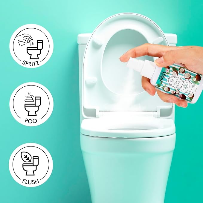 Toilet Spray, Coco Beach, Bathroom Odor Eliminator, Travel Size Air Freshener - Image 4