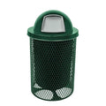 COATEDOUTDOORFURNITURE RDT-TXTGRN Heavy Duty 32 Gallon Round Trash Receptacle by CoatedOutdoorFurniture