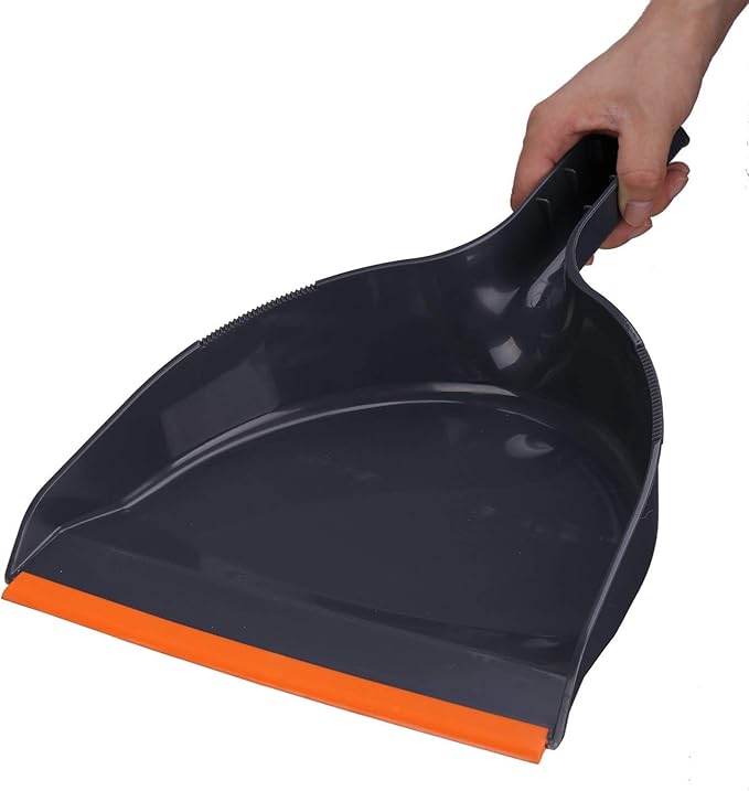 TreeLen Angle Broom and Dustpan Set, Dust Pan Snaps On Broom Handles Orange - Image 4