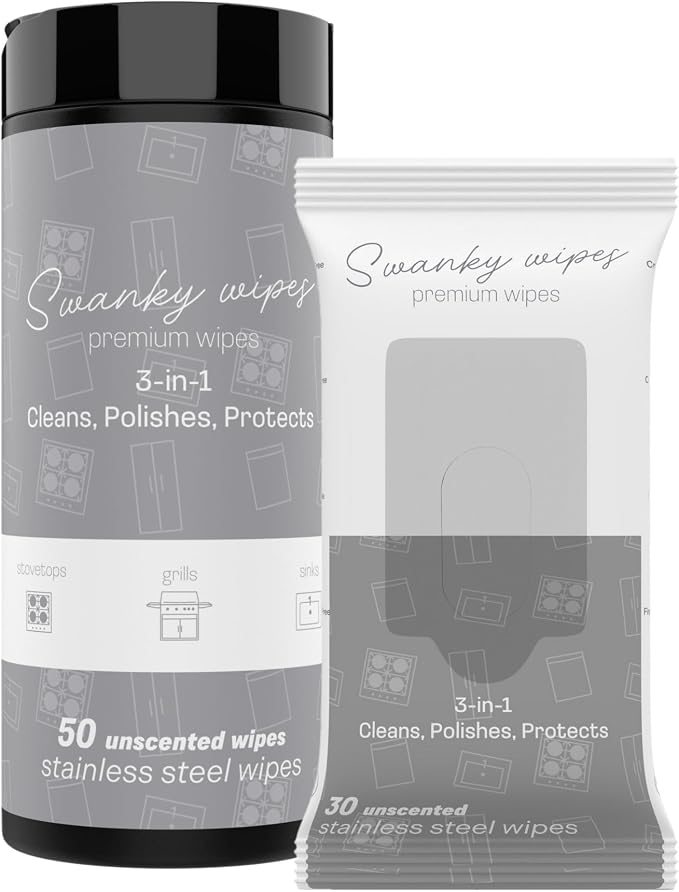 Swanky Stainless Steel Cleaner Wipes Bundle by SwankyWipes