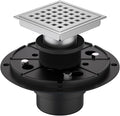 4-3/8 Inch Square Shower Floor Drain Brushed Stainless Steel Drain Kit by Dilvii