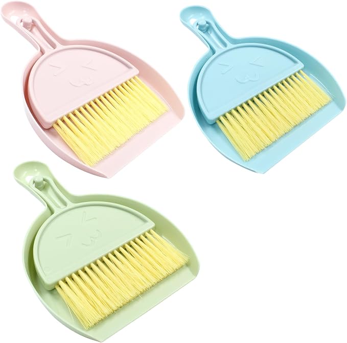 Small Broom and Dustpan Set, mini Compact Portable, by Shaloxar