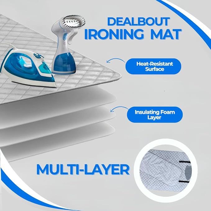 Premium XL Ironing Mat 47x29 Thick Quilted Heat Resistant Pressing Pad Portable - Image 5