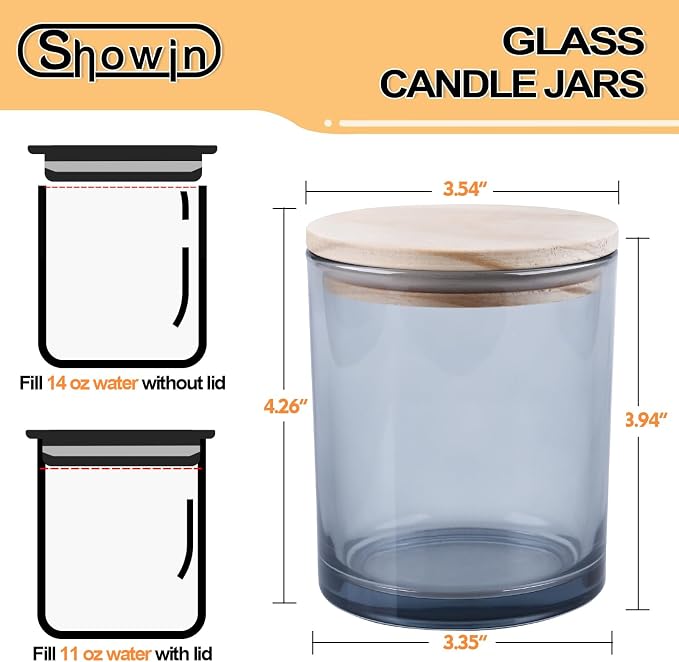 14 OZ Thick Candle Jars for Making Candles 12 Pcs, 3 Wick Empty Jars - Image 6