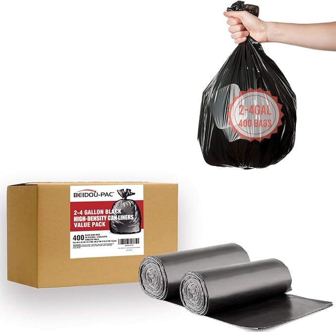 2-4 Gallon Trash Bags, Small Trash Can Bin Liners by BEIDOU-PAC