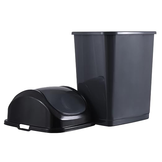 Superio Medium Trash Can with Lid 4.5 Gallon Plastic Swing Top Garbage Can Slim - Image 4