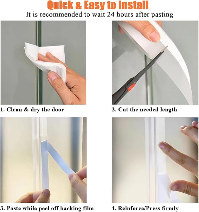 No Residue 32.8FT Door Weather Stripping Door Seal Strip, Silicone Sealing - Image 4